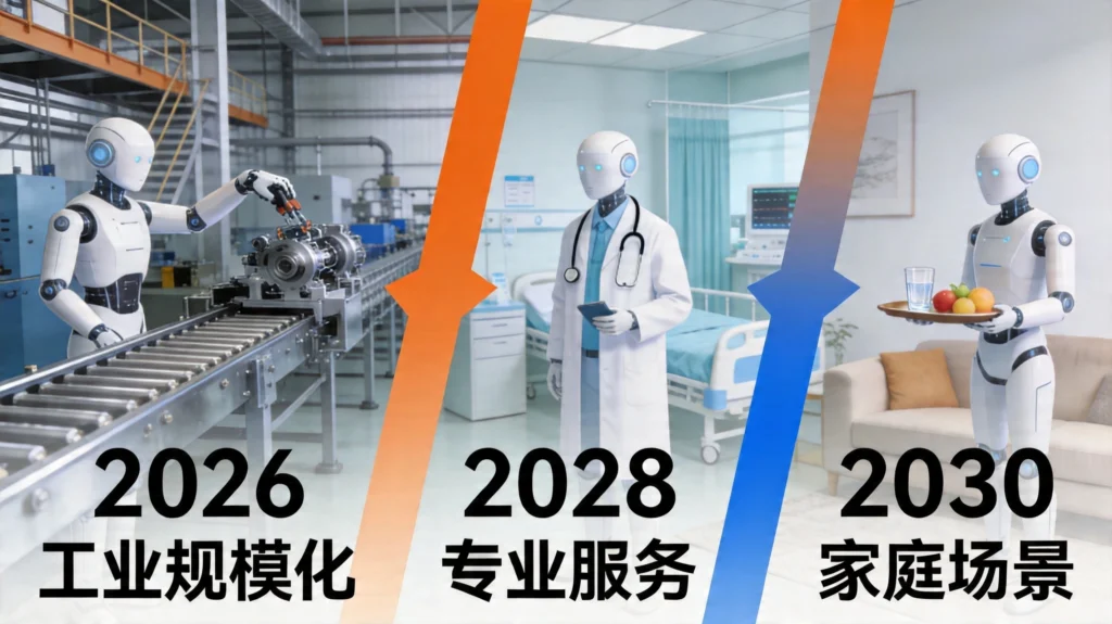 人形机器人商业化三阶段路线